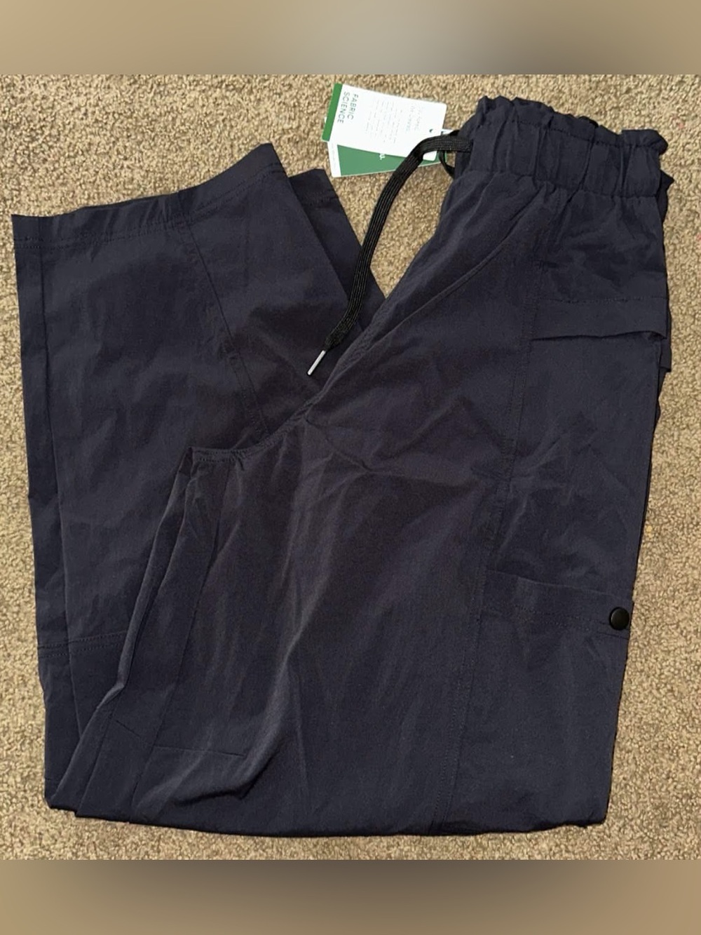 HALARA Black Cargo Drawstring Waist Pants